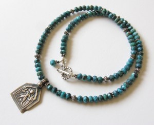 1 Turquoise Hindu Deity Amulet Necklace art